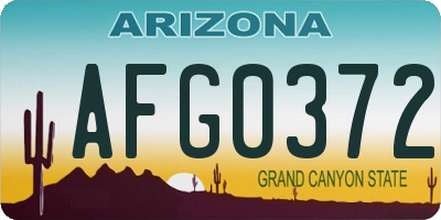 AZ license plate AFG0372