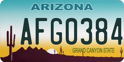 AZ license plate AFG0384