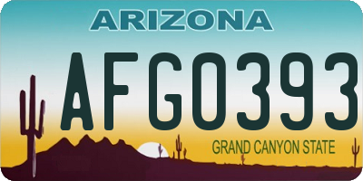 AZ license plate AFG0393