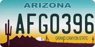 AZ license plate AFG0396