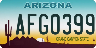 AZ license plate AFG0399