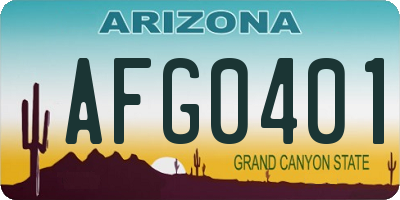 AZ license plate AFG0401