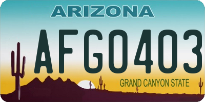 AZ license plate AFG0403