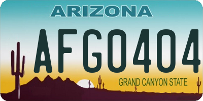 AZ license plate AFG0404