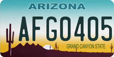 AZ license plate AFG0405