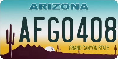 AZ license plate AFG0408