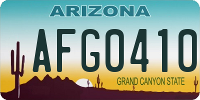 AZ license plate AFG0410