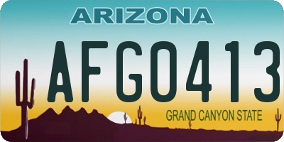 AZ license plate AFG0413