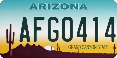 AZ license plate AFG0414