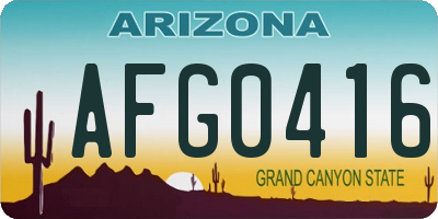 AZ license plate AFG0416