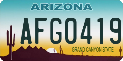 AZ license plate AFG0419
