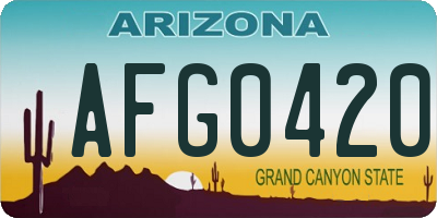 AZ license plate AFG0420