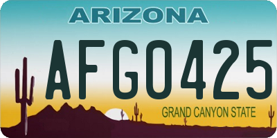 AZ license plate AFG0425
