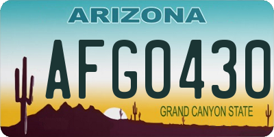 AZ license plate AFG0430