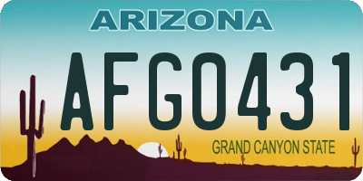 AZ license plate AFG0431