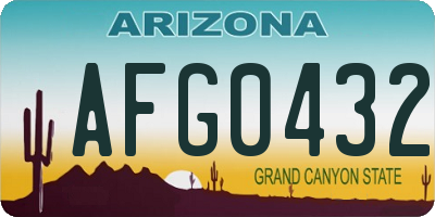AZ license plate AFG0432
