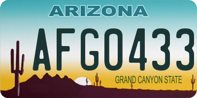 AZ license plate AFG0433