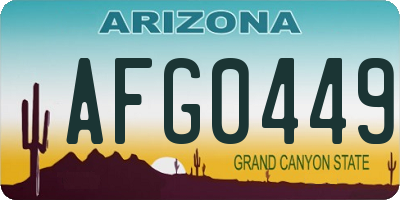 AZ license plate AFG0449