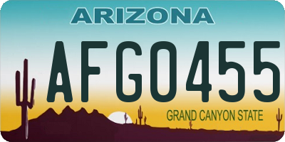 AZ license plate AFG0455