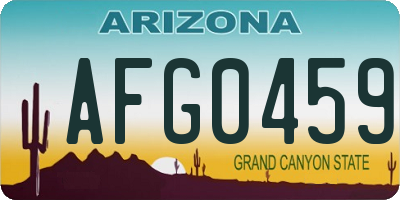 AZ license plate AFG0459