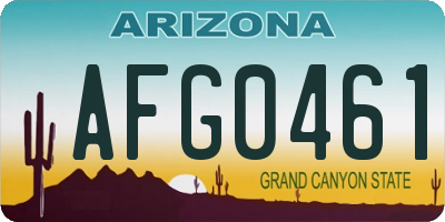 AZ license plate AFG0461