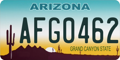 AZ license plate AFG0462