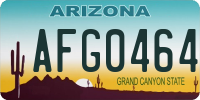 AZ license plate AFG0464