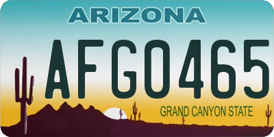 AZ license plate AFG0465