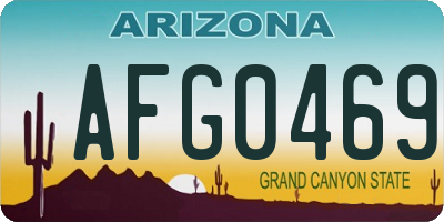 AZ license plate AFG0469