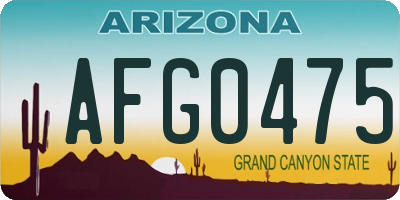 AZ license plate AFG0475