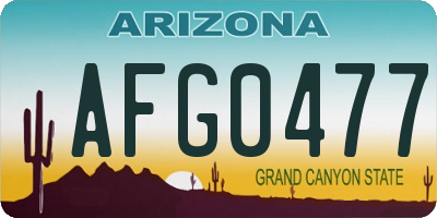 AZ license plate AFG0477