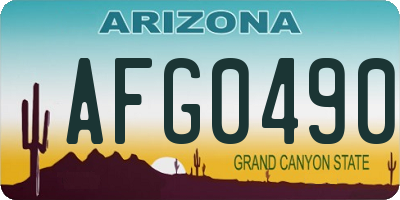 AZ license plate AFG0490