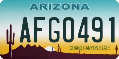 AZ license plate AFG0491