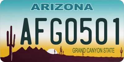 AZ license plate AFG0501