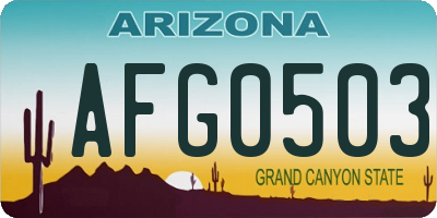 AZ license plate AFG0503
