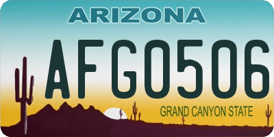 AZ license plate AFG0506