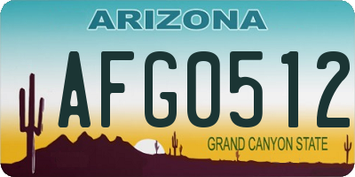 AZ license plate AFG0512