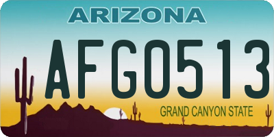 AZ license plate AFG0513