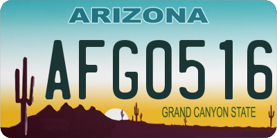 AZ license plate AFG0516