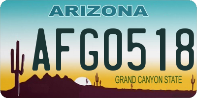 AZ license plate AFG0518
