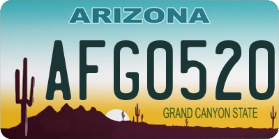 AZ license plate AFG0520