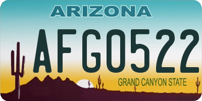 AZ license plate AFG0522