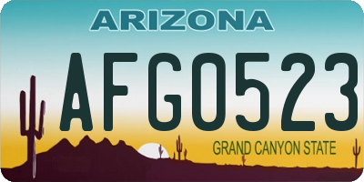 AZ license plate AFG0523