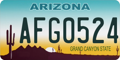 AZ license plate AFG0524