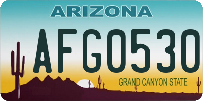 AZ license plate AFG0530