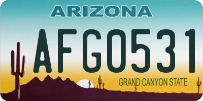 AZ license plate AFG0531