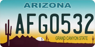 AZ license plate AFG0532