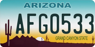 AZ license plate AFG0533