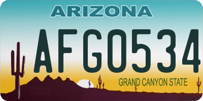 AZ license plate AFG0534