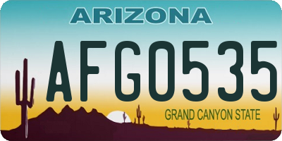 AZ license plate AFG0535